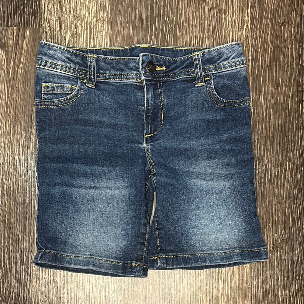 Girls Bermuda Dark Denim Jean shorts size 7 Wonder Nation Brand - Picture 1 of 4